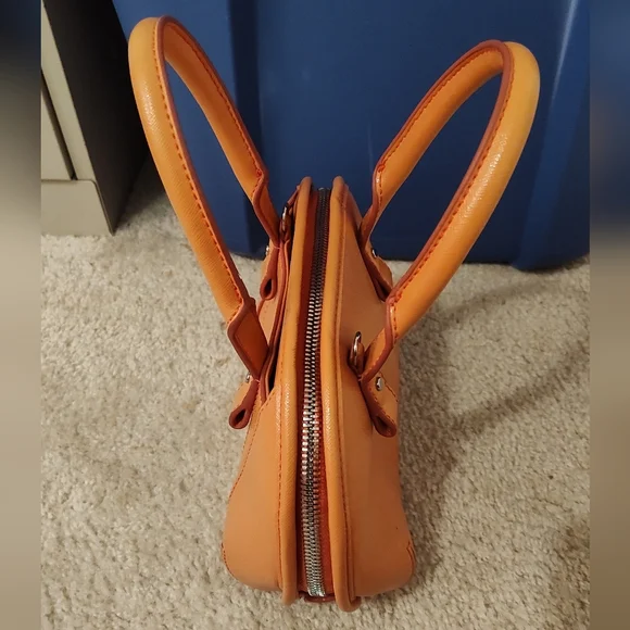 Nine West Shoulder Crossbody Bag Purse Hand Bag, Orange, Faux Leather - Picture 6 of 11